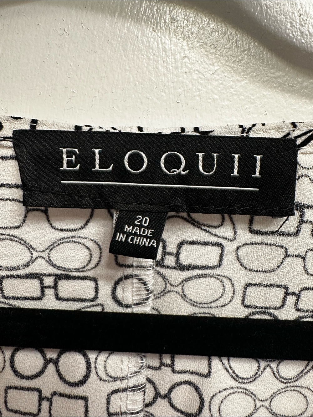 Eloquii White Blouse with Eyeglasses Print - Picture 4 of 5